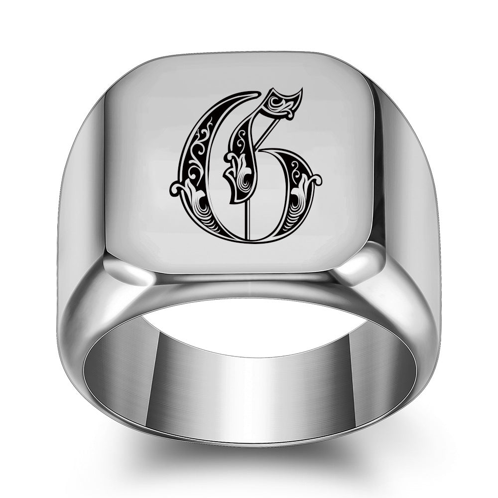 Bague Initiale Noble Classique | Or Blanc