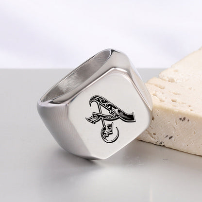Bague Initiale Noble Classique | Or Blanc
