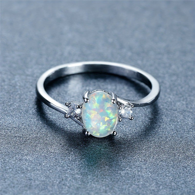 Bague Étreinte Opale | Or Blanc