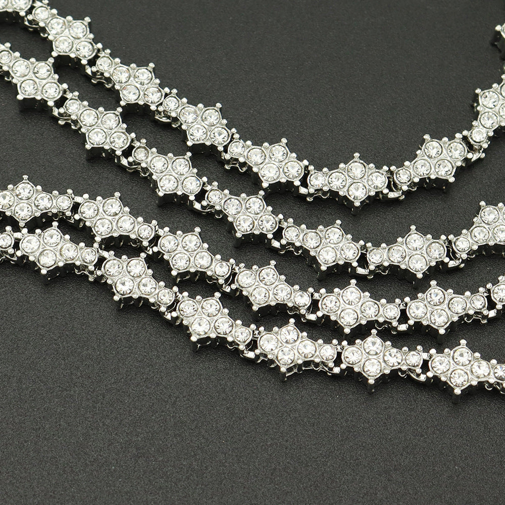 Collier Tennis Grappes Classique | Or Blanc
