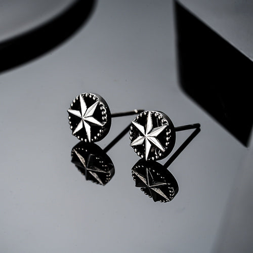 Boucles d'Oreilles Clou Étoile du Nord Ardyn | Or Blanc