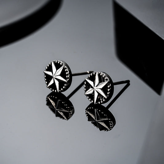 Boucles d'Oreilles Clou Étoile du Nord Ardyn | Or Blanc