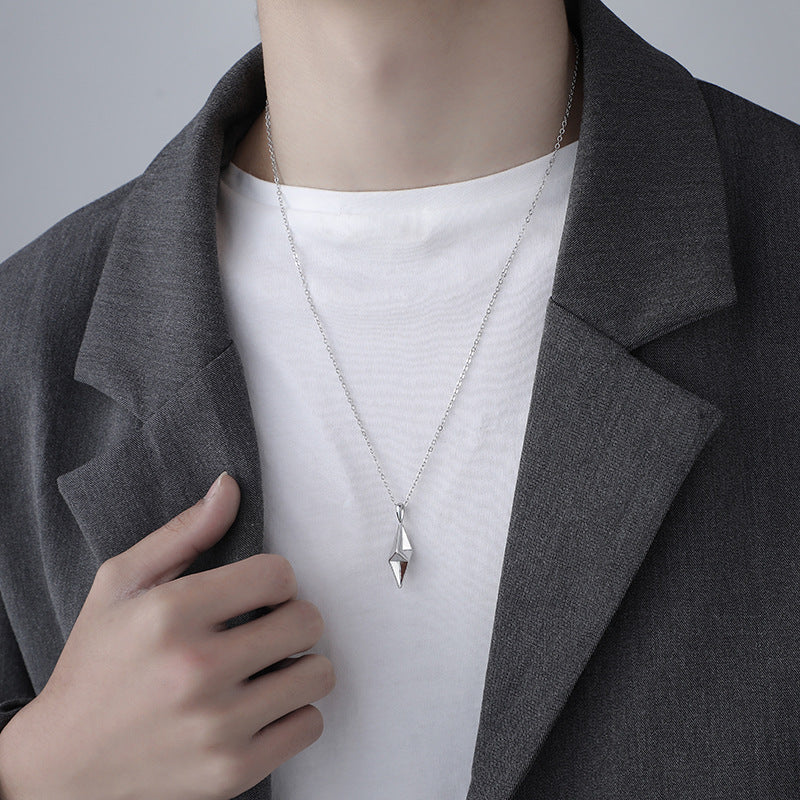 Collier Pendentif Vecteur | Or Blanc