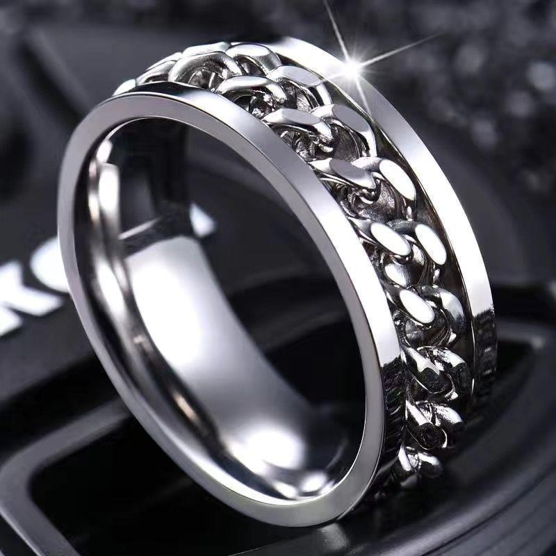 Bague Tournante Chaîne Vance | Or Blanc