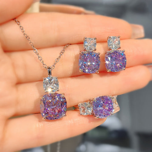 Parure Adeline Violetta | Or Blanc