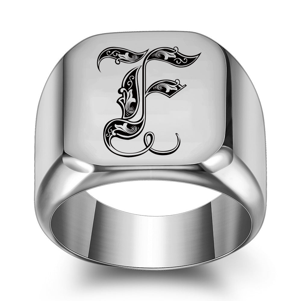 Bague Initiale Noble Classique | Or Blanc