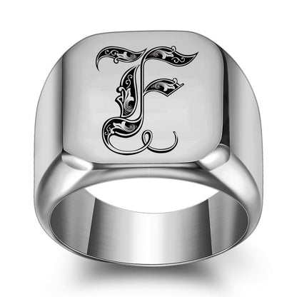 Bague Initiale Noble Classique | Or Blanc