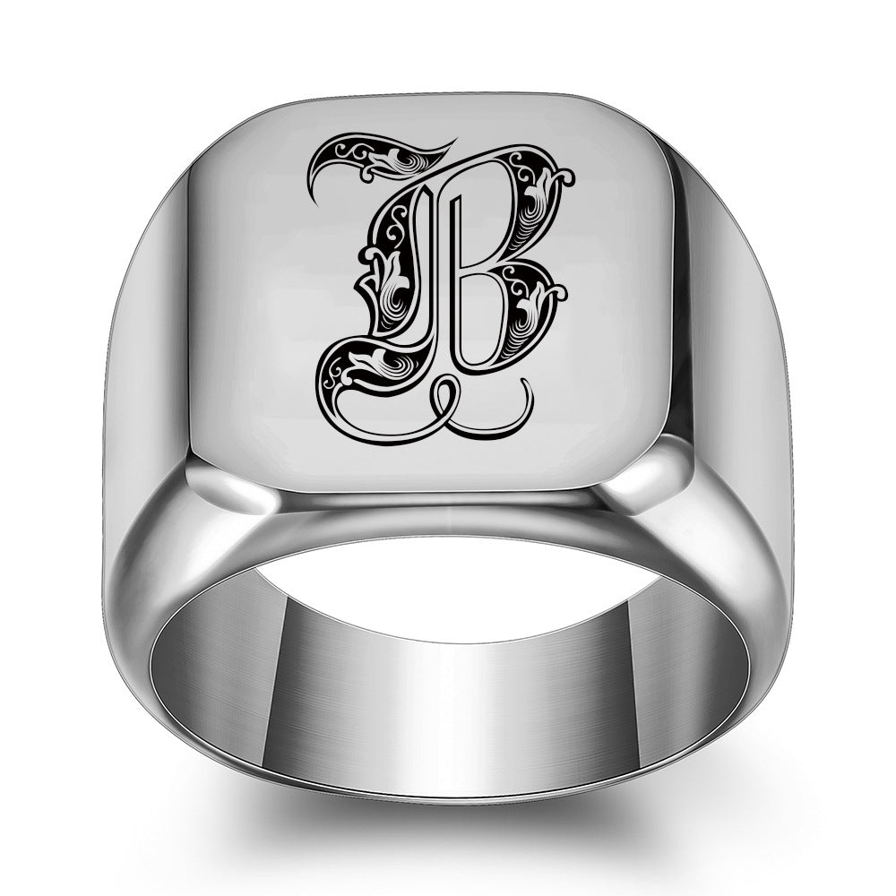 Bague Initiale Noble Classique | Or Blanc