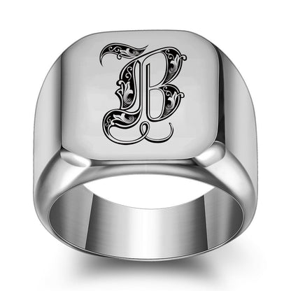 Bague Initiale Noble Classique | Or Blanc