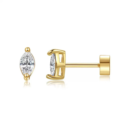 Boucles d'Oreilles Clou Taille Poire | Or