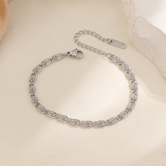 Bracelet Chaîne Tressée Nusa | Or Blanc