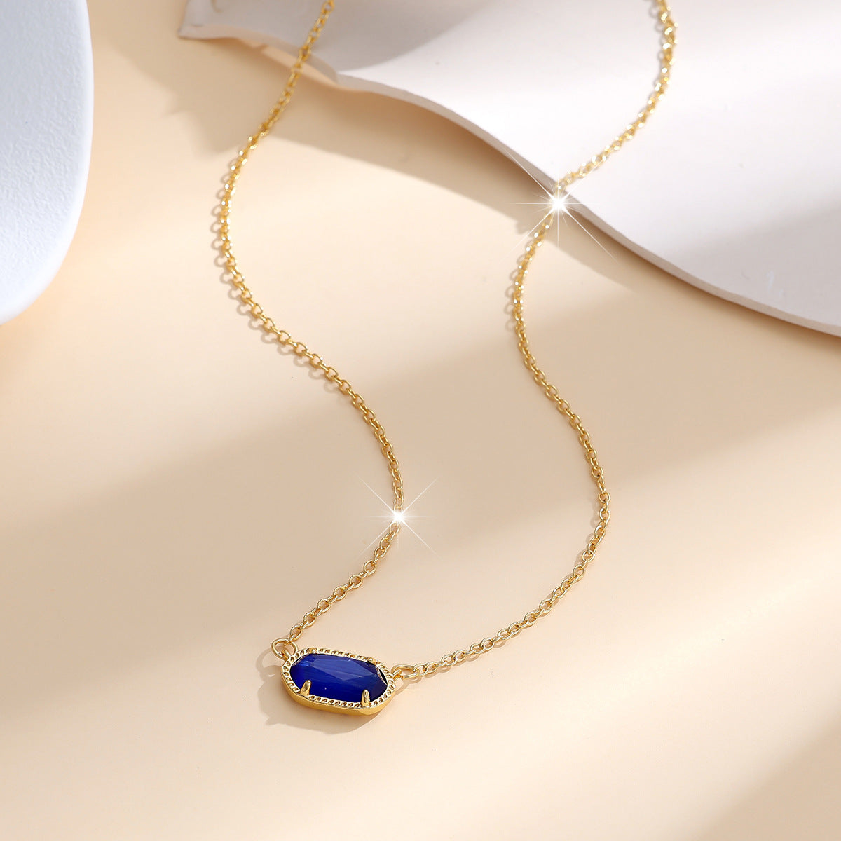 Collier Ovale Classique Saphir | Or