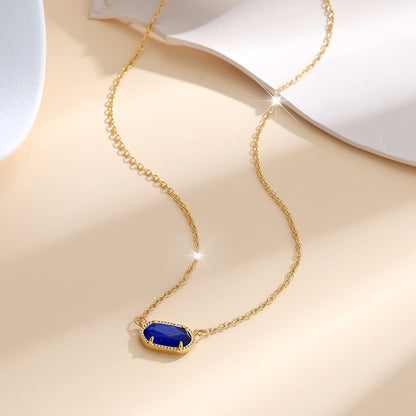 Collier Ovale Classique Saphir | Or
