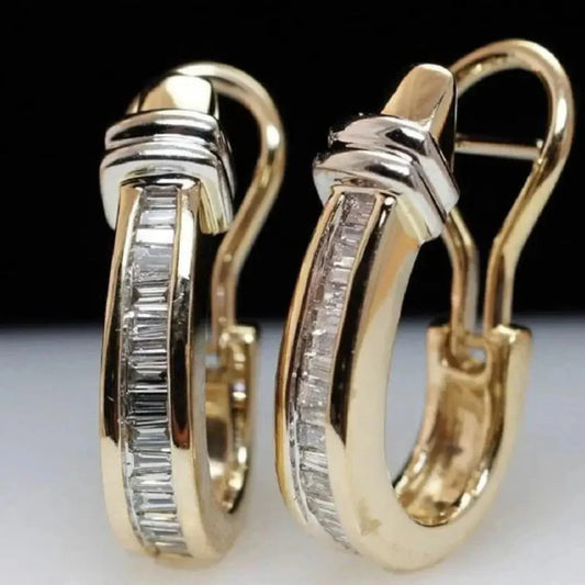 Boucles d'Oreilles Créoles Cristal Vintage | Or