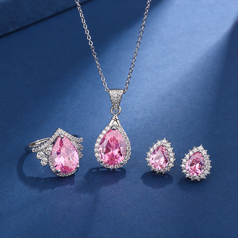 Parure Aria Larme Rose | Or Blanc