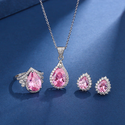 Parure Aria Larme Rose | Or Blanc
