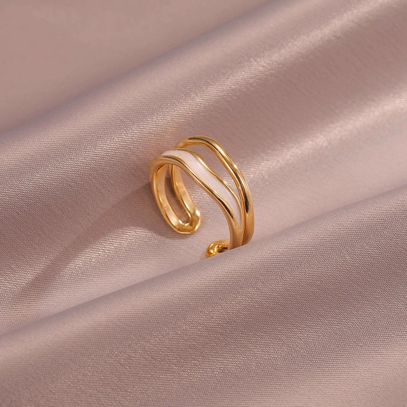 Bague Ondulée Superposée Sahira | Or