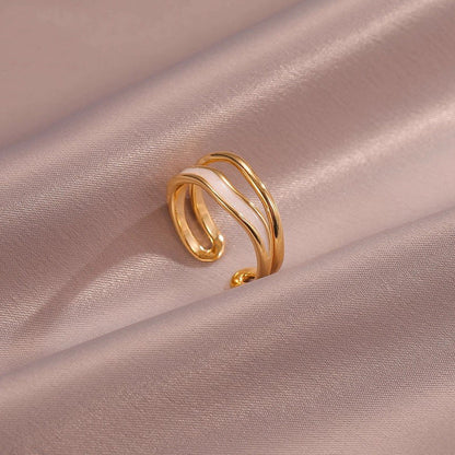 Bague Ondulée Superposée Sahira | Or
