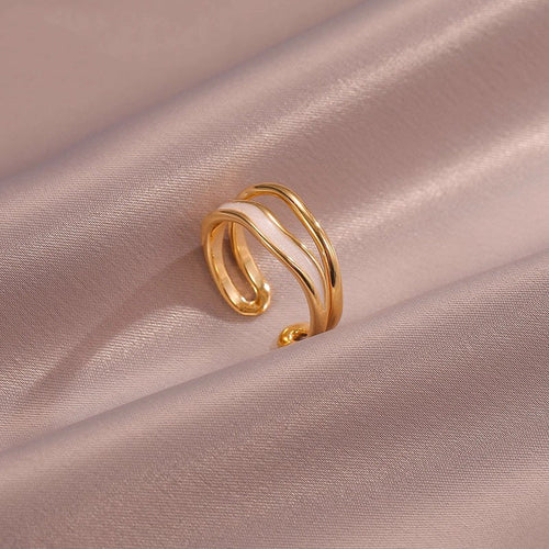 Bague Ondulée Superposée Sahira | Or