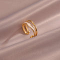 Bague Ondulée Superposée Sahira | Or