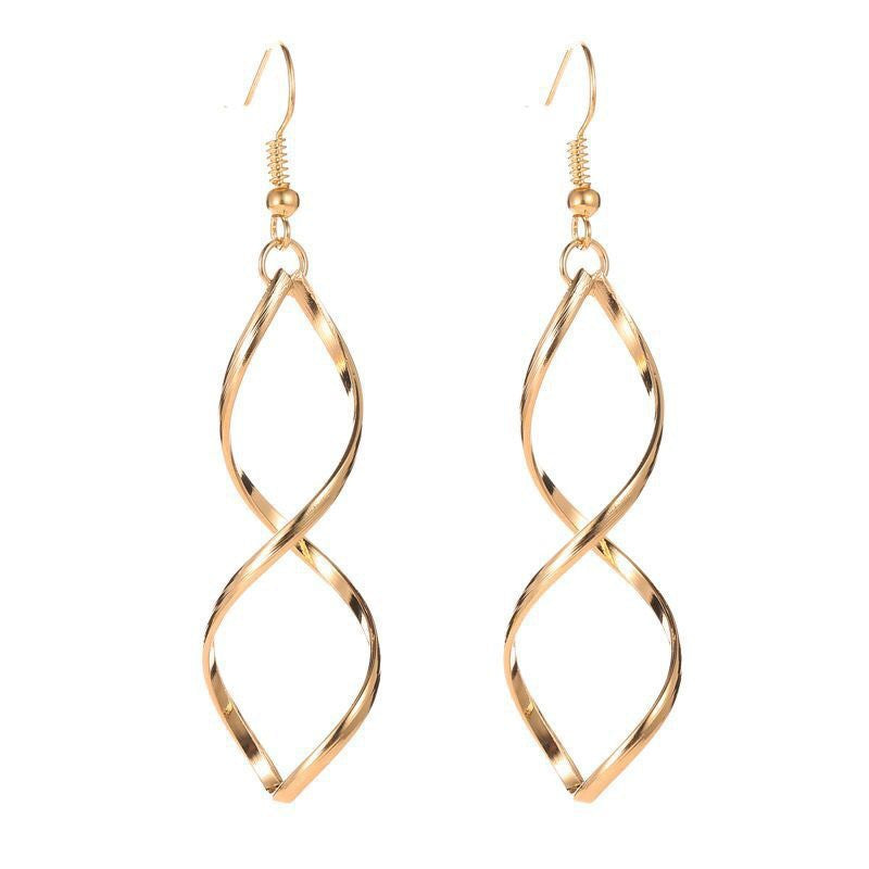 Boucles d'Oreilles Pendantes Spirale | Or