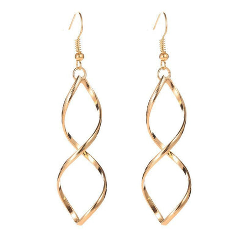 Boucles d'Oreilles Pendantes Spirale | Or