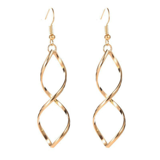 Boucles d'Oreilles Pendantes Spirale | Or