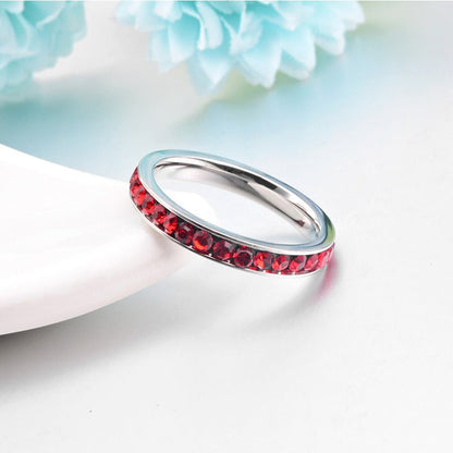 Bague Anneau Éternité Rubis | Or Blanc