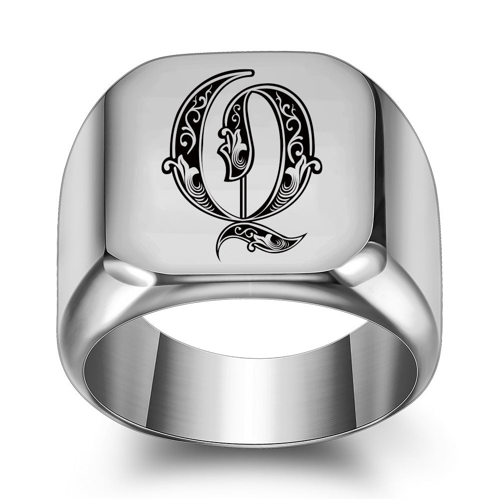 Bague Initiale Noble Classique | Or Blanc