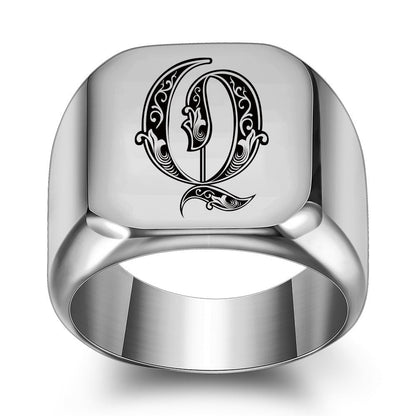 Bague Initiale Noble Classique | Or Blanc
