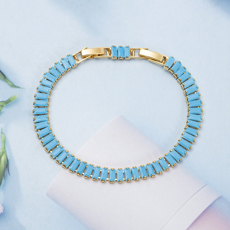 Bracelet Tennis Vertéa Turquoise | Or
