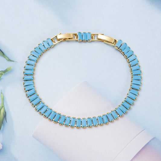 Bracelet Tennis Vertéa Turquoise | Or
