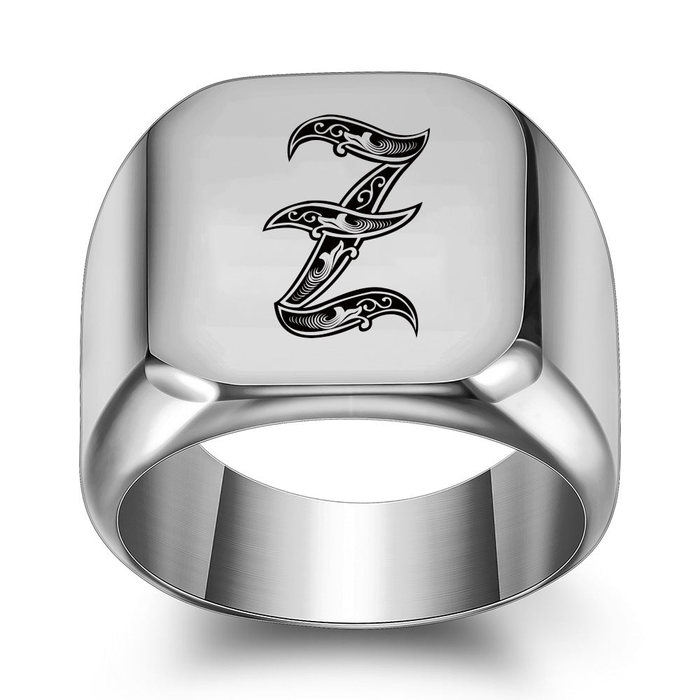 Bague Initiale Noble Classique | Or Blanc