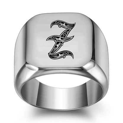 Bague Initiale Noble Classique | Or Blanc