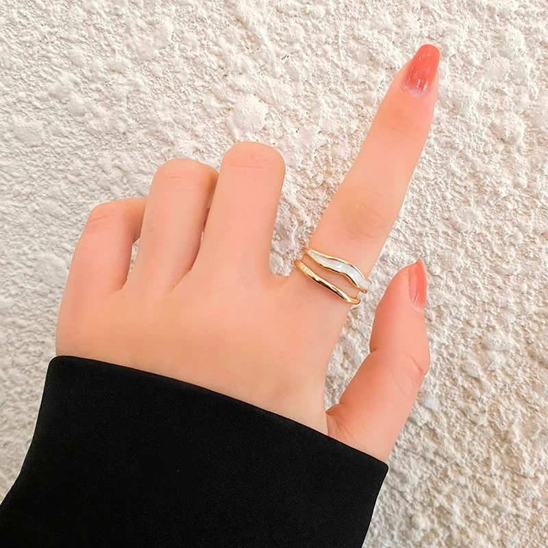 Bague Ondulée Superposée Sahira | Or