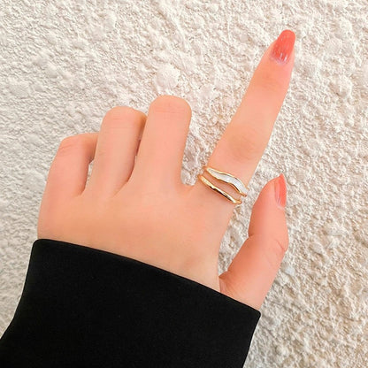 Bague Ondulée Superposée Sahira | Or
