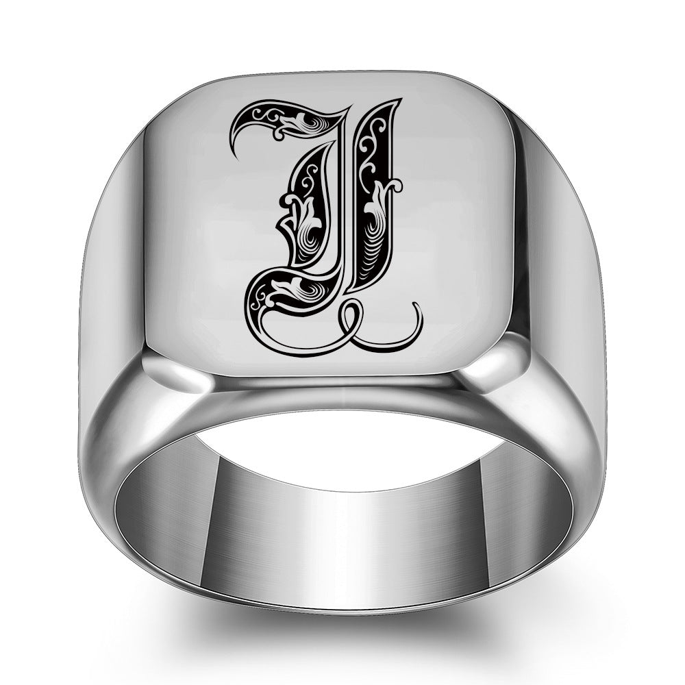 Bague Initiale Noble Classique | Or Blanc