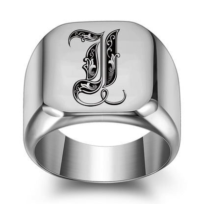 Bague Initiale Noble Classique | Or Blanc