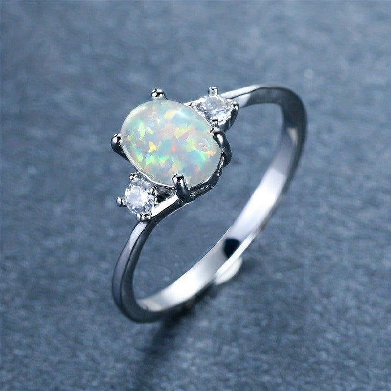 Bague Étreinte Opale | Or Blanc