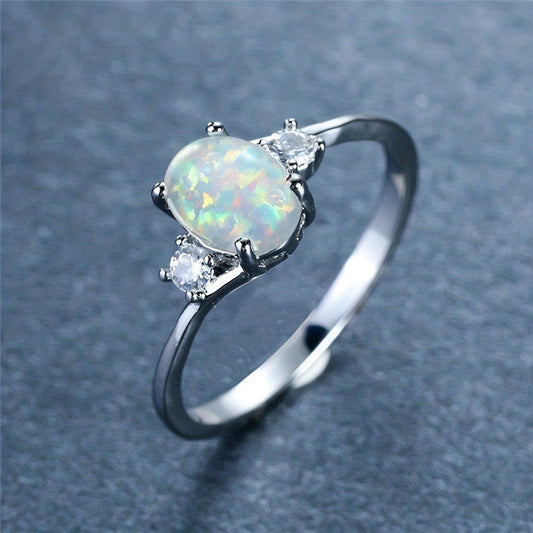 Bague Étreinte Opale | Or Blanc