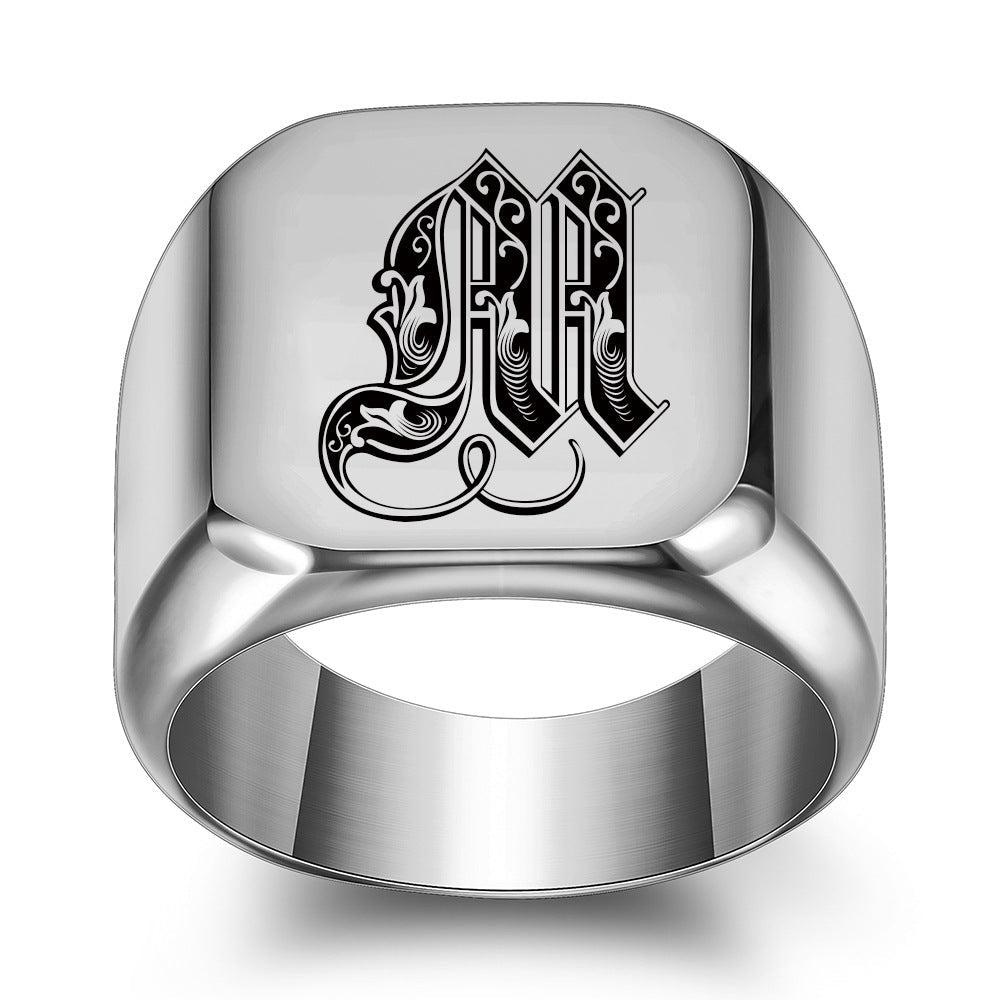 Bague Initiale Noble Classique | Or Blanc