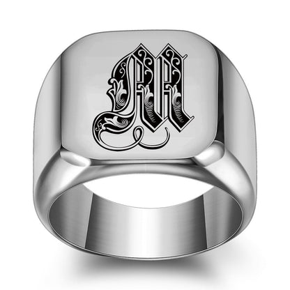 Bague Initiale Noble Classique | Or Blanc
