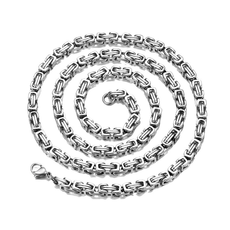 Collier Chaîne Byzantin Korvin | Or Blanc