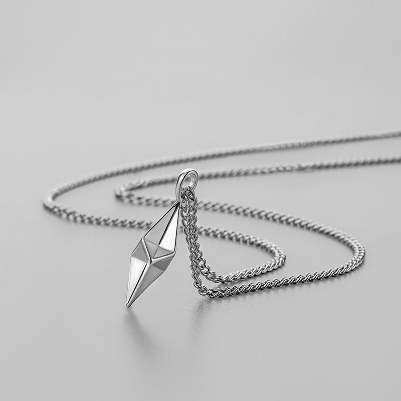 Collier Pendentif Vecteur | Or Blanc