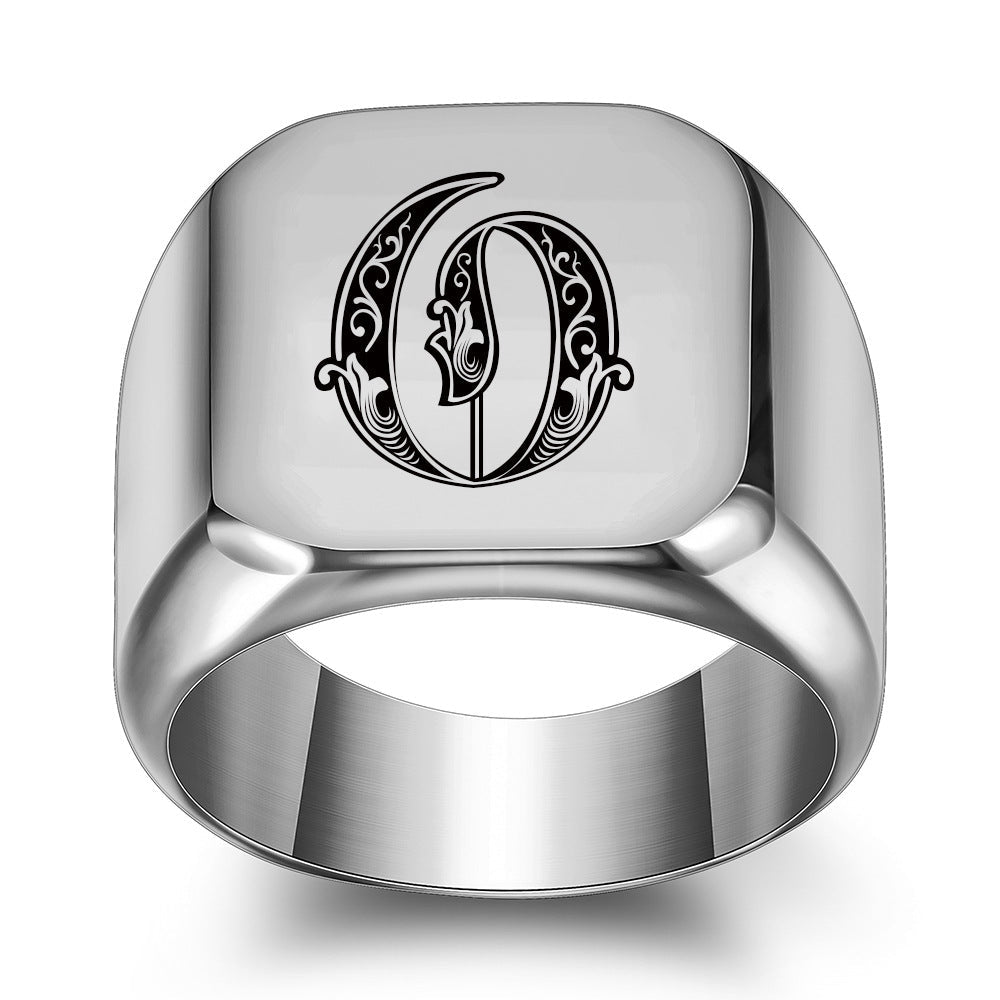 Bague Initiale Noble Classique | Or Blanc