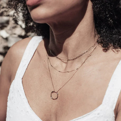 Collier Triple Rang Cercle Ouvert | Or