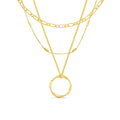 Collier Triple Rang Cercle Ouvert | Or
