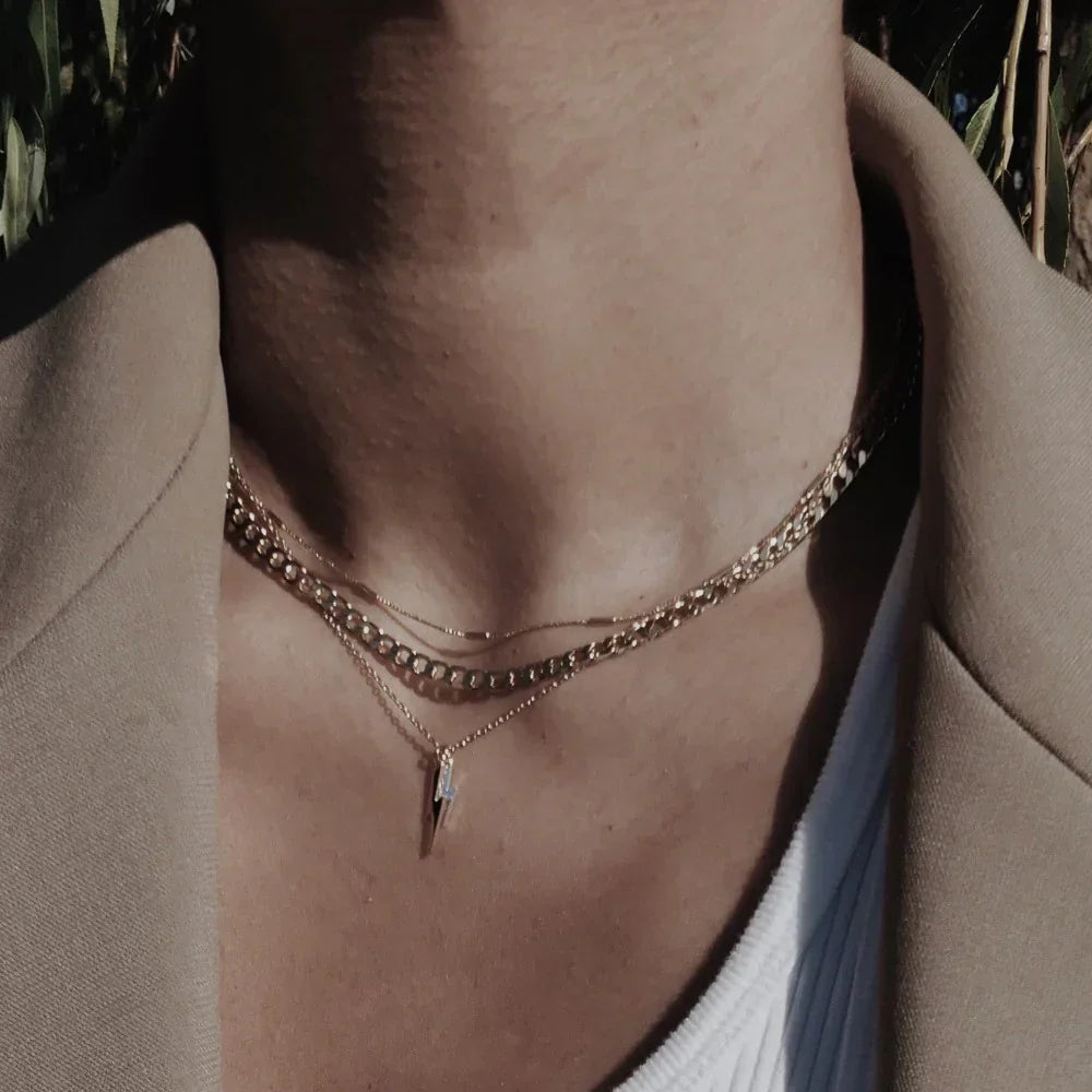 Collier Chaîne Gourmette Plate | Or