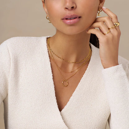 Collier Triple Rang Cercle Ouvert | Or