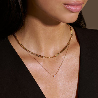 Collier Chaîne Gourmette Plate | Or
